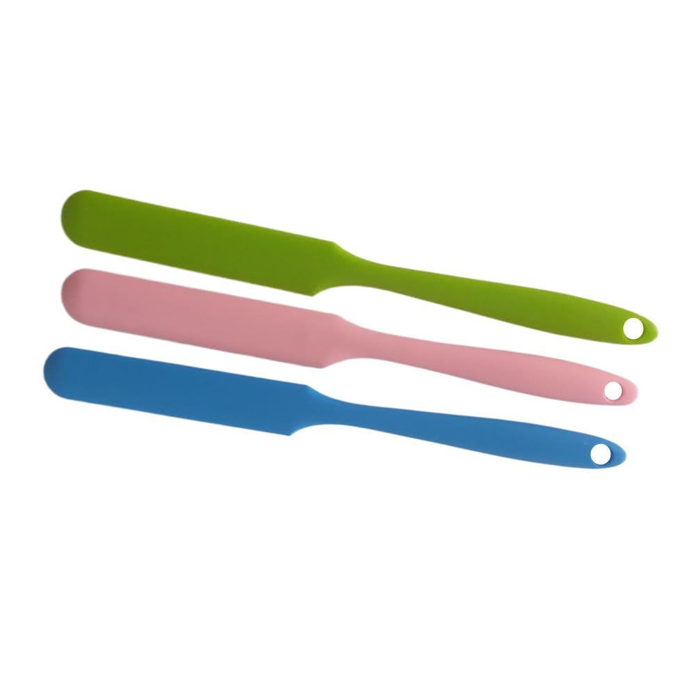 3 Pack Non-stick Wax Spatulas Silicone Body Hair Removal Sticks Spatula Reusable Waxing Applicator Scraper Hard Wax Sticks for Home Salon Use (Pink, Blue, Green)