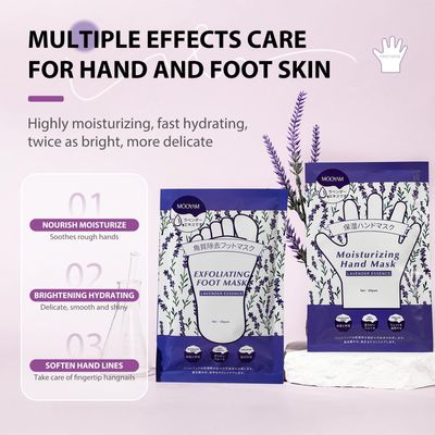 GUOYAOLIFU Hydrating Hand Foot Masks Set,Moisturizing Hand Mask for Dry Hand,Exofliating Foot Mask for Peeling Away Dead Skin Calluses,3 Pack Glove Mask&amp;3 Pack Socks Mask for WomenLavender