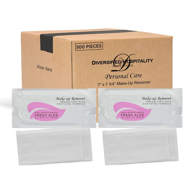 Fresh Aloe Makeup Remover Wipe for Hotel, AirBnB, VRBO, Vacation Rental (Case of 500)