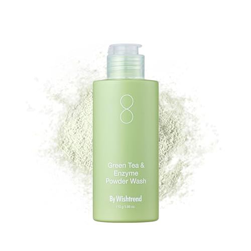 BY WISHTREND] Green Tea &amp; Enzyme Powder Face Wash, All-in-one, Hydrating daily facial cleanser and Gentle exfoliator for pores and blackheads (3.88 Ounce (Pack of 1))