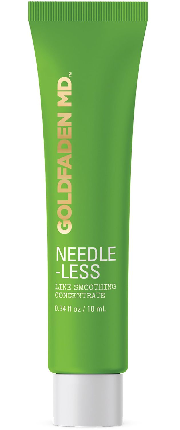 GOLDFADEN MD Needle-Less Line Smoothing Concentrate for Face &amp; Neck | w/Seaweed Extract, Hyaluronic Acid, Hexapeptides, Organic Red Tea Extract TRIAL .34 Fl Oz