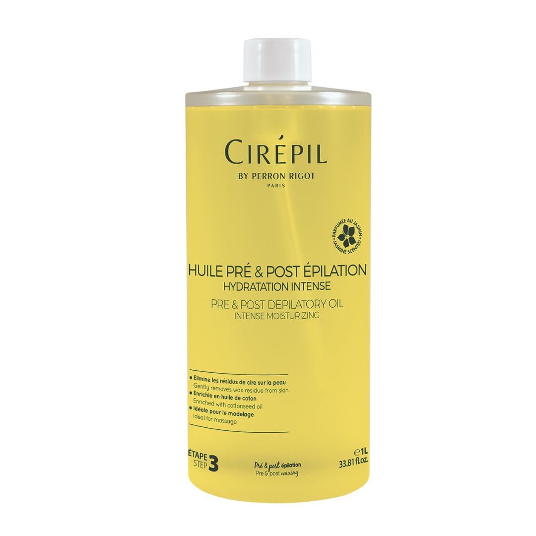 Cirepil - Pre &amp; Post - Depilatory Oil - 1000 ml / 33.81 fl oz - Protects the Skin Before Waxing &amp; Removes Wax Residue - Pre-Waxing &amp; Post-Waxing