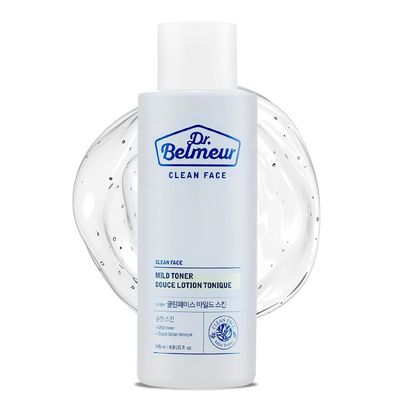 Dr. Belmeur Clean Face Mild Toner (4.9fl oz) - Soothing &amp; Refreshing for Sensitive Skin. Korean Skin Care. Panthenol, Mint, Sage, Phytosphingosine.