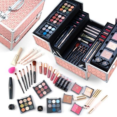 Color Nymph Professional Makeup Sets for Teens Girls Women, Full Kit Makeup Kits with Storage Train Case Beginner Cosmetics Kits with Eyeshadow Blush Lipstick Lipgloss Mascara and Tools -Pink