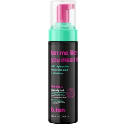 b.tan Dark Self Tanner Mousse | Tan Me Like You Mean It - Dark, 1 Hour Express Sunless Tanner Foam, Bronzing Glow, No Fake Tan Smell, Face &amp; Body, Vegan, Cruelty &amp; Paraben Free, 6.7 Fl Oz