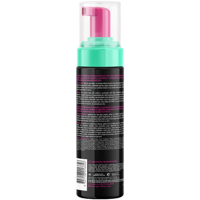 b.tan Dark Self Tanner Mousse | Tan Me Like You Mean It - Dark, 1 Hour Express Sunless Tanner Foam, Bronzing Glow, No Fake Tan Smell, Face &amp; Body, Vegan, Cruelty &amp; Paraben Free, 6.7 Fl Oz