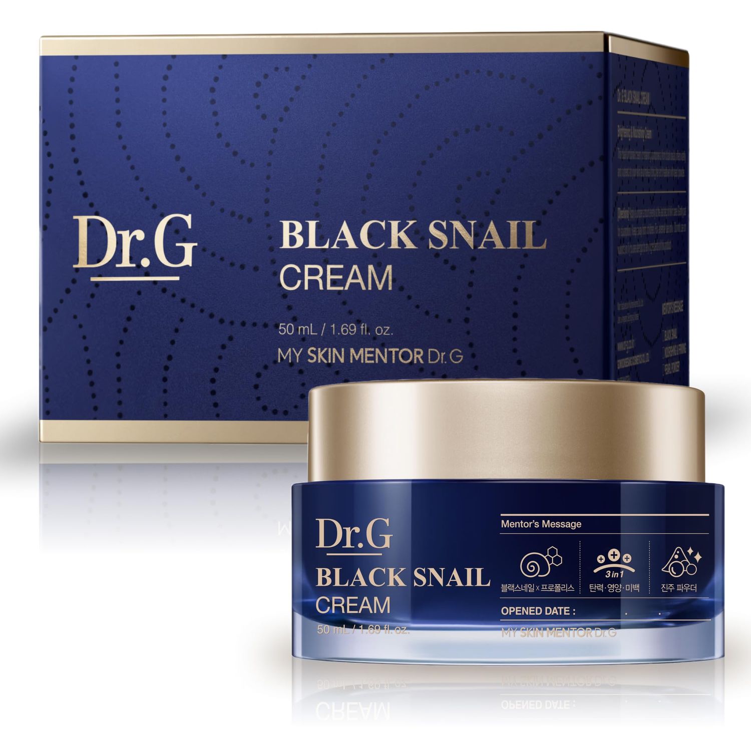 Dr.G Black Snail Cream, 50ml - Snail Mucin Moisturizer, Snail Mucin Serum, Face Moisturizer, Facial Moisturizer Face Cream, Crema Hidratante Para la Cara, Korean Skin Care Coreano, K Beauty, Kbeauty