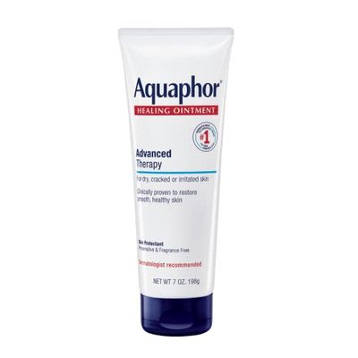 Aquaphor Healing Ointment Advanced Therapy Skin Protectant, Body Moisturizer for Dry Skin, Minor Cuts and Burns, Dry Cuticles, Cracked Heels, Hands and Lips, 7 Oz Tube