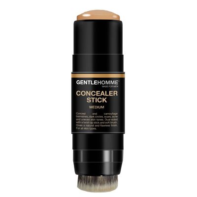 Concealer Stick with Brush for Men - Eraser Dark Circles - Mens Multi-Use Concealer - Dual Sided Full Coverage Concealer Pen with Soft Brush - Buildable Coverage Makeup - All Skin Types - (Medium)