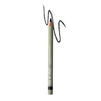 BOOM! Beauty Pure Precision Eyeliner: All-Natural, Skin-Loving, All-Day Wear. Waterproof, Smudge-proof, Smooth Glide Pencil. Richly Pigmented Vegan Eye Makeup For Ageing Skin (Jet Black)