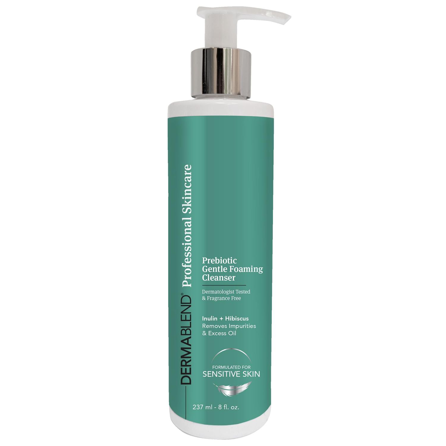 Dermablend Prebiotic Gentle Foaming Cleanser - 8 fl oz, Light Foam Cleanser Removes Makeup &amp; Impurities, Prebiotic Inulin, Probiotics, &amp; Hyaluronic Acid, Ideal for Sensitive Skin, Fragrance-Free