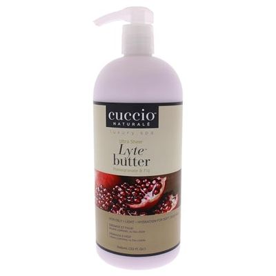 Cuccio Naturale Lyte Ultra-Sheer Body Butter - Replenishing Scented Moisturizer Cream - Deep Hydration To Repair Dry Skin - All Natural, Cruelty-Free Formula - Pomegranate And Fig - 32 Oz