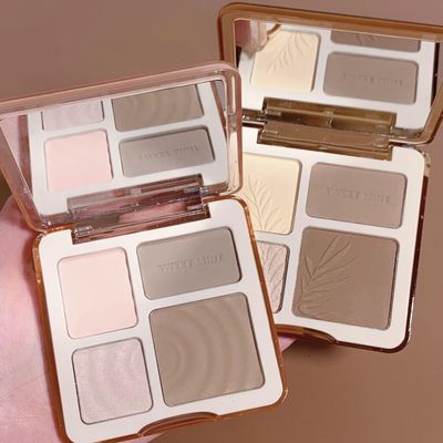 4 Colors Shadow Contour Concealer Palette with Mirror, Foundation Color Corrector Set, Concealer Palette Cream, Long-Lasting, Easy to Blend Powder Contour Palette for All Skin Type (2 Palet)