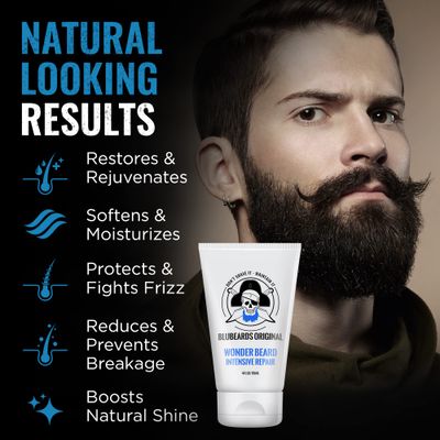 Bluebeards Original Wonder Beard Intensive Repair, 4 oz. - Beard Conditioner for Men with Meadowfoam Seed Oil &amp; Amino Acids to Deeply Restore, Soften, and Rejuvenate Your Beard and Skin - Made in USA