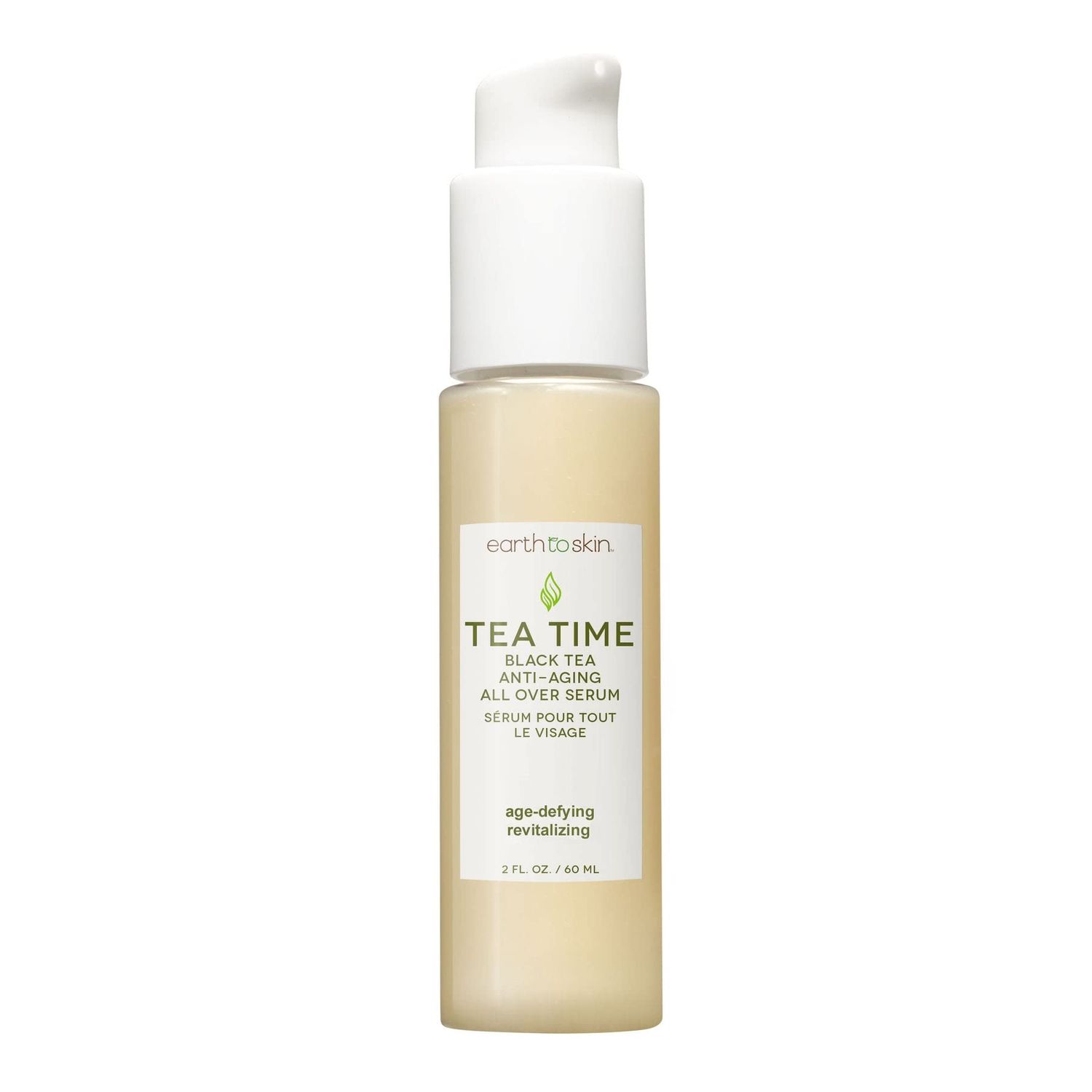 Earth To Skin Tea Time Black Tea Anti-Aging All Over Serum with Kombucha, Firm &amp; Hydrate for Face, Neck &amp; Eye Area (2.0 Fl Oz)