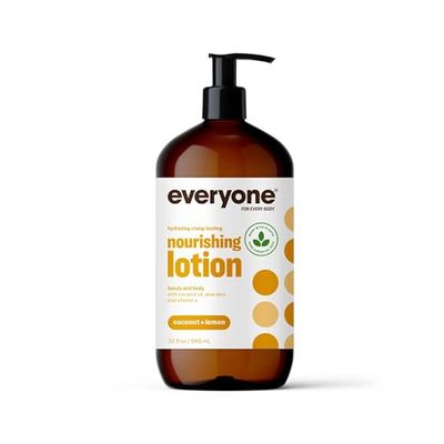 Everyone 3-in-1 Coconut &amp; Lemon Lotion, 32oz, Organic, Cruelty-Free, Vegan Skin Moisturizer for Whole Body