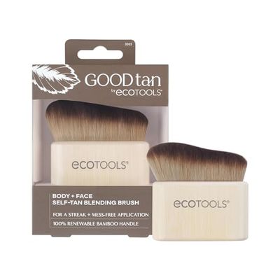 EcoTools Good Tan Body + Face Self-Tan Blending Brush, Kabuki Brush For Applying Self Tanner, Sunless Tanner Blending Brush, Eco Friendly Self Tanning Brush, Vegan, &amp; Cruelty Free, 1 Count