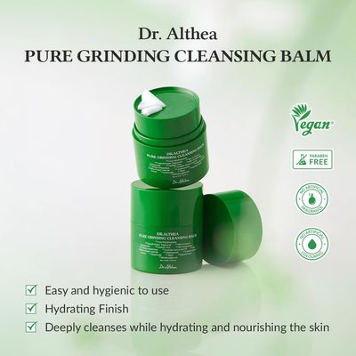 Dr.Althea Pure Grinding Cleansing Balm | Hygenic One-Step Makeup Cleansing Oil with Madecassoside | Non-Greasy Sorbet Texture | Gentle, Soothing for All Skin Types | Korean Vegan Skincare | 1.69 Fl Oz