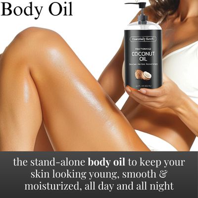Essentially KateS Fractionated Coconut Oil 16.9 Fl Oz (500ML) - Body Oil, Massage Oil, Hair Oil, Nail Oil, and Carrier Oil for Essential Oils, No Scent