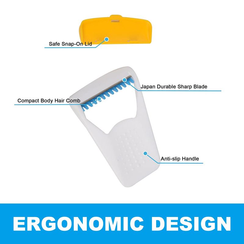 50Pcs Portable Disposable Razors, Skin Blade Razors, Individually Packaged Dry/Wet with Protection Cap, Stainless Steel Single Blade Hair Removal Prep Blade Razors for Women Men for Home&amp;Summer Travel