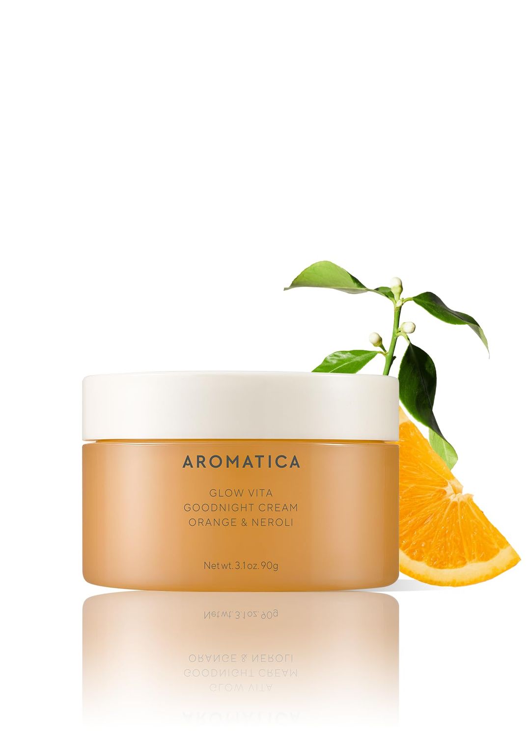 AROMATICA Glow Vita Goodnight Cream Orange &amp; Neroli 3.1fl oz/90g - Night Cream Moisturizer For Face &amp; Neck | Anti Aging Wrinkle Cream with Vitamin C, 5% Niacinamide