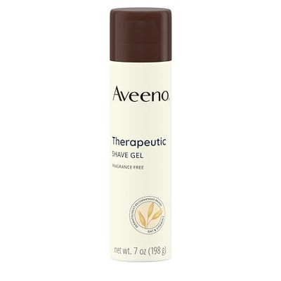 Aveeno Therapeutic Shave Gel with Oat and Vitamin E to Help Prevent Razor Bumps, Soothes Dry Skin and Provides a Close, Smooth Shave with Less Irritation, Fragrance-Free, 7 oz