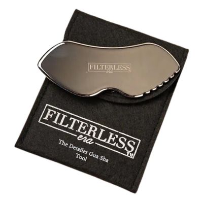 FilterLESS Era The Detailer Stainless Steel Gua Sha Tool | Face Massager &amp; Sculpting Tool for Jawline &amp; Lymphatic Drainage