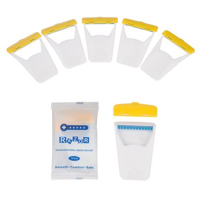 50Pcs Portable Disposable Razors, Skin Blade Razors, Individually Packaged Dry/Wet with Protection Cap, Stainless Steel Single Blade Hair Removal Prep Blade Razors for Women Men for Home&amp;Summer Travel