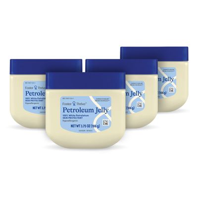 Foster &amp; Thrive Petroleum Jelly Healing Skin Protectant, Provides Dry Skin Relief and Protects Minor Cuts, Hypoallergenic, Dermatologist Recommended, Fragrance-Free, Locks in Moisture 3.75 oz 4-Pack