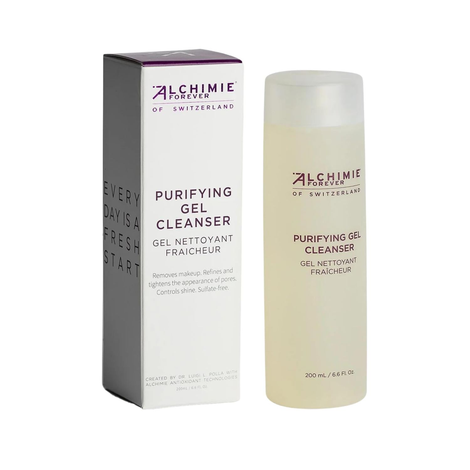 Alchimie Forever Purifying Gel Cleanser antioxidant-rich Facial Cleanser With Anti-Aging Benefits - Natural Ingredients, Perfectly Clean, Radiant, &amp; Healthier-looking Skin 6.6oz