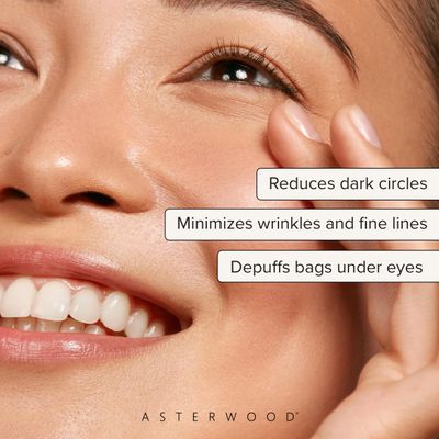 Asterwood Hyaluronic Acid Eye Serum - Reduces Under Eye Bags, Wrinkles, Dark Circles, Fine Lines, & Crow's Feet - with Matrixyl 3000, Niacinamide & Caffeine - Treatment for Women & Men - 0.5 Fl oz