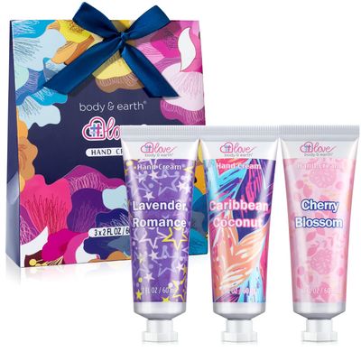 Body &amp; Earth Hand Cream Gift SetNatural Plant Fragrance Hand Lotion with Argan Oil and Glycerin for WomenTravel Size Lotion for Dry Hands Gift Set