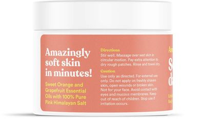 ASUTRA Dead Sea Salt Essential Oil Body Scrub Exfoliator (Vitamin C), 16 oz - Ultra Hydrating, Gentle, & Moisturizing - Coconut, Sweet Orange, Grapefruit, and Lemon Oils - Pink Himalayan Salt