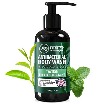 Antibacterial Body Wash - Antibacterial Soap And Tea Tree Body Wash For Jock Itch, Athletes Foot, Eczema And Back Acne - Anti Bacterial Body Soap For Men And Women Safe For All Skin Types - 8 Oz