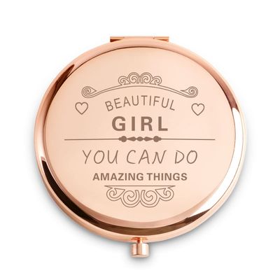 Gifts for Women Girls, Christmas Stocking Stuffers for Teen Adult, Personalized Compact Mirror, Friendship Gifts, Unique Birthday Gifts for Her Friend Sister Daughter Niece Granddaughter