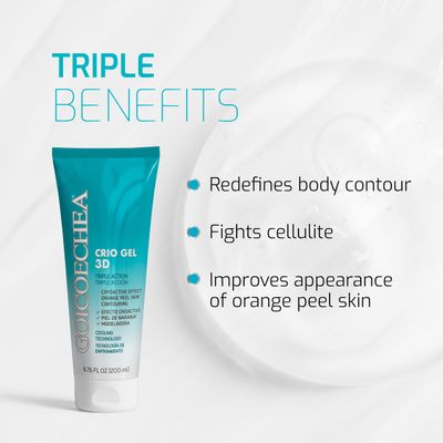 Goicoechea 3D Crio Gel: Triple Action Cryoactive, Cooling Tech for Cellulite &amp; Orange Peel Skin, 6.76 fl oz