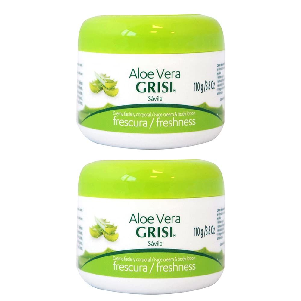 Grisi Aloe Vera Face Cream &amp; Body Lotion Freshness, 3.8 oz (Pack of 2)