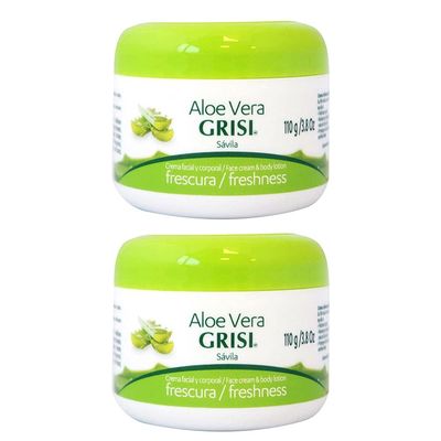 Grisi Aloe Vera Face Cream &amp; Body Lotion Freshness, 3.8 oz (Pack of 2)