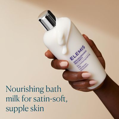 ELEMIS Skin Nourishing Milk Bath | Creamy Bathing Milk Enriches, Conditions and Softens Extra Dry Skin with Camellia Oil and Oat Extract | 400 mL