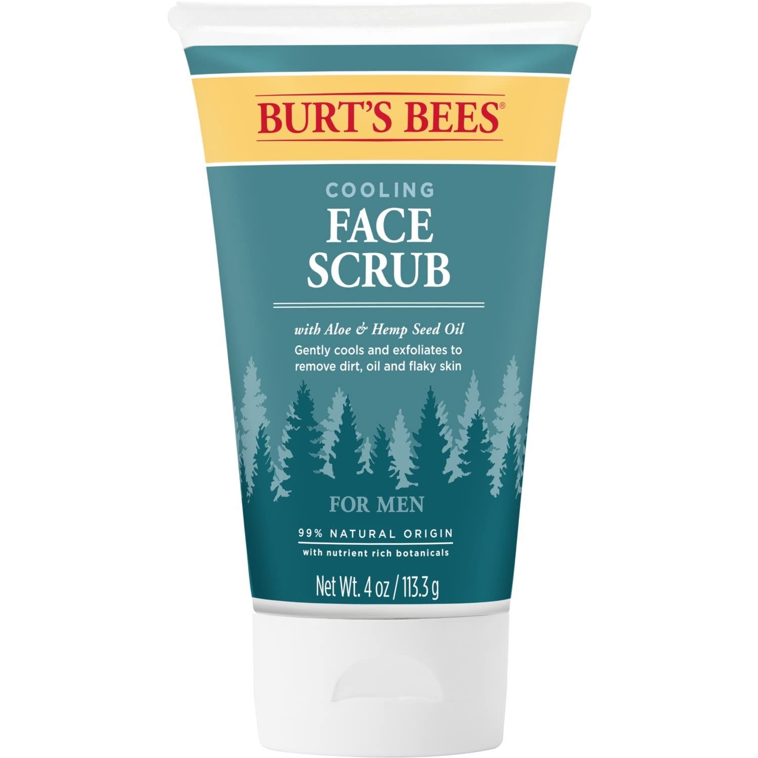 Burt s Bees Cooling Face Scrub with Aloe &amp; Hemp For Men 4 Ounces (3 Pack)