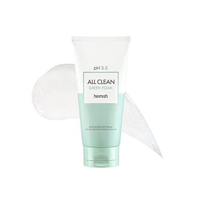 heimish All Clean Green Foam 5.3oz /150g | PH 5.5 balancing Wash &amp; Exfoliating Facial gel Cleanser | Daily Care Cleansings, Sebum control, Acne treatment, Wash for Deep pore cleansing