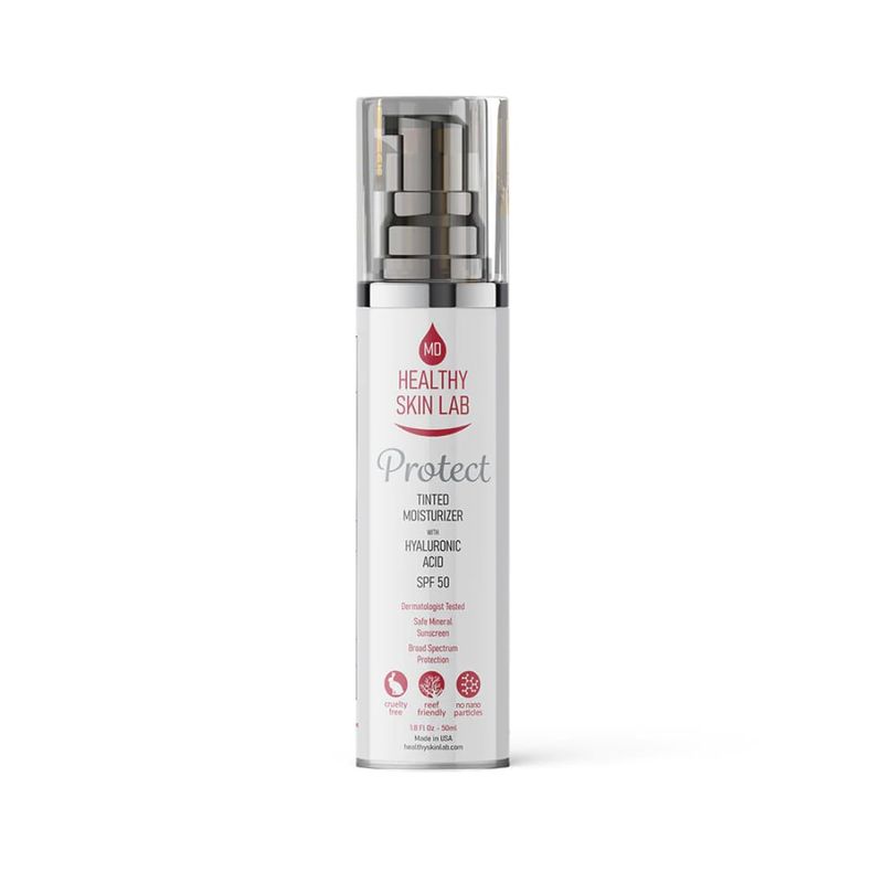 Healthy Skin Lab Protect Tinted Moisturizer &amp; Mineral Sunscreen SPF 50, Hyaluronic Acid, Zinc Oxide, Titanium Dioxide for Deep Hydration, Dermatologist-Tested, Suitable for All Skin Types, 50ml