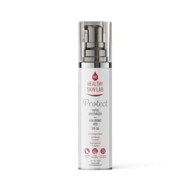 Healthy Skin Lab Protect Tinted Moisturizer &amp; Mineral Sunscreen SPF 50, Hyaluronic Acid, Zinc Oxide, Titanium Dioxide for Deep Hydration, Dermatologist-Tested, Suitable for All Skin Types, 50ml