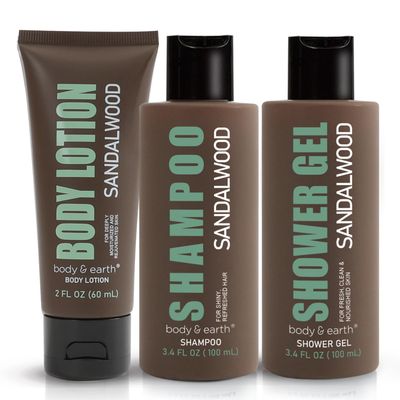 Birthday Gifts for Men BODY &amp; EARTH Gift Sets for Men 3PC Mens Gift Set Gift Baskets for Men Includes Sandalwood Shower Gel Body Lotion Shampoo, Mens Gift Basket Christmas Gifts for Men Boyfriend