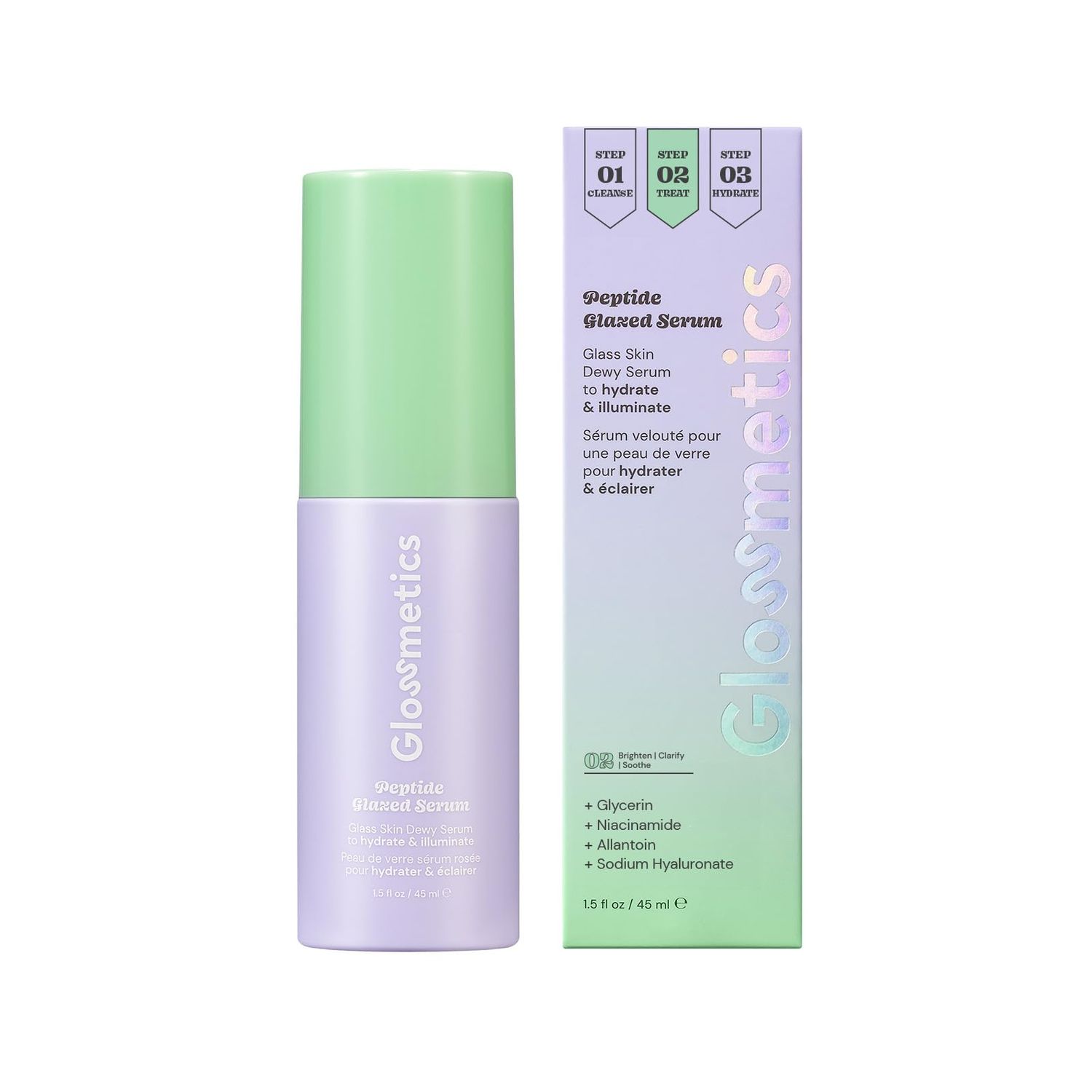 Glossmetics Peptide Glazed Face Serum For Women - Hydrating, Pore Tightening, Illuminating 5% Niacinamide Serum for Face with Hyaluronic Acid Serums For Skin Care
