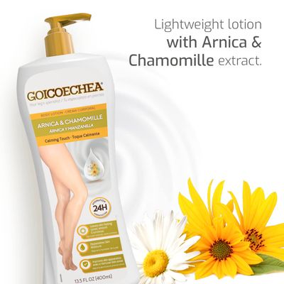 Goicoechea Calming Touch Body Lotion, Moisturizing Skin Care with Arnica & Chamomile, Improves Appearance of Varicose Veins & Blemishes, Smooths & Tones, 13.5 oz