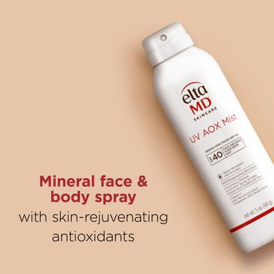 EltaMD UV AOX Mist Mineral Sunscreen Spray, SPF 40 Spray Sunscreen for Face and Body, Zinc Oxide Formula, 5 oz Bottle