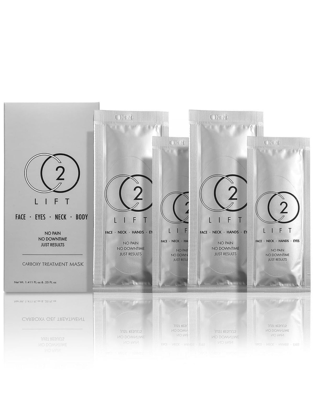 CO2Lift Carboxy Gel Treatment Double Set Pack for Puffy Eyes, Dark Circles, Reduce Fine Lines and Wrinkles, Smooth Skin, Reduce Pore Size, Brightens and Tightens Skin (2 Treatments)