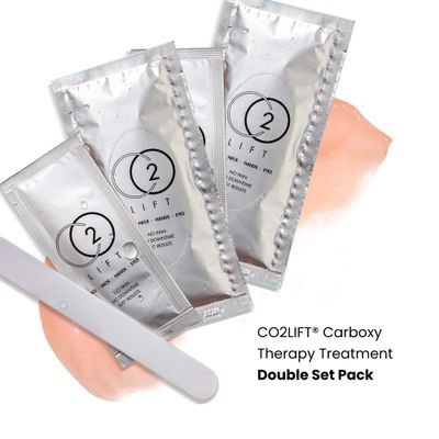 CO2Lift Carboxy Gel Treatment Double Set Pack for Puffy Eyes, Dark Circles, Reduce Fine Lines and Wrinkles, Smooth Skin, Reduce Pore Size, Brightens and Tightens Skin (2 Treatments)