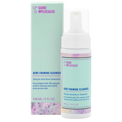 Good Molecules Acne Foaming Cleanser - Foam Anti-Acne Face Wash with Salicylic Acid BHA for Breakouts - Skincare for Face with Aloe and Witch Hazel
